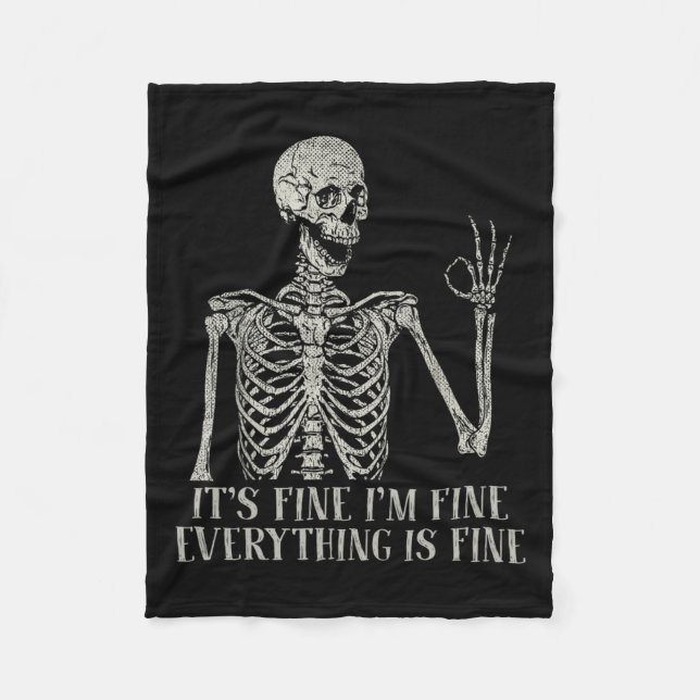 Cobertor De Velo Figurino de Halloween é ótimo, eu sou esqueleto fi (Frente)