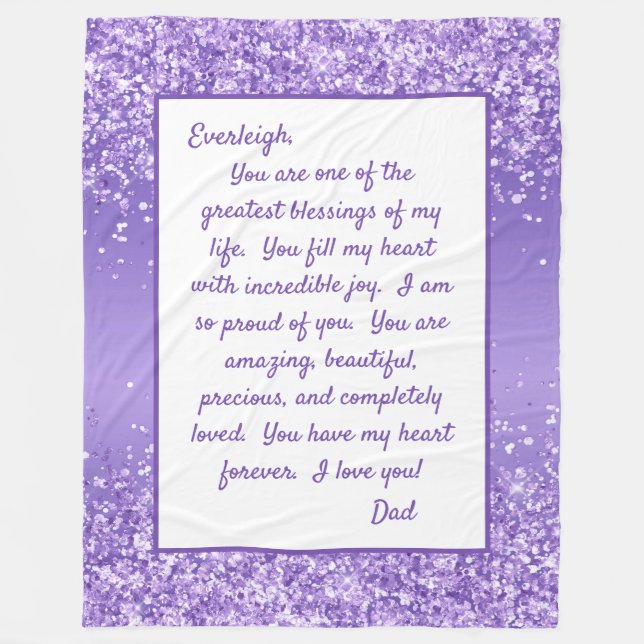 Cobertor De Velo Filha Orgulhosa de Você (Frente)