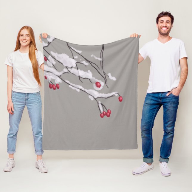 Cobertor De Velo Filiais De Berries De Inverno Cobertas Por Neve (In Situ)