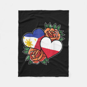 Cobertor De Velo Filipinas Polônia Flag Heart Half Filipino Half P