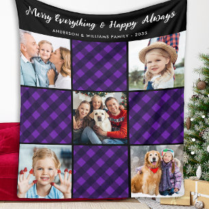Cobertor De Velo Filtro de Xadrez de Feriado Personalizado da Famíl