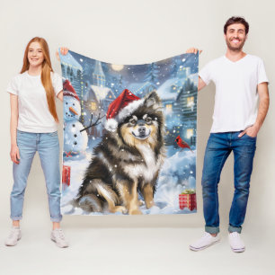 Cobertor De Velo Finnish Lapphund Paraíso Invernal Alegria de Natal