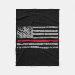 Cobertor De Velo Fino Red Line American Flag Fireman Suporte a Fi