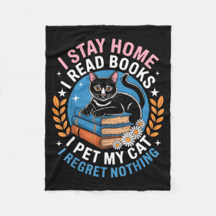 Cobertor De Velo Fique em casa leia livros acaricie gato introverti