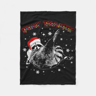 Cobertor De Velo Fique Natal de Guaxinim Festivo Trash Panda Amante