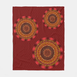 Cobertor De Velo Fire Mandala Fleece Blanket