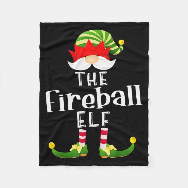 Cobertor De Velo Fireball Elf Group Christmas Funny Pajama Party  (Frente)