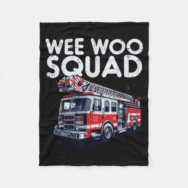 Cobertor De Velo Firefighter Truck Wee Woo Squad Fireman Men Boys K (Frente)
