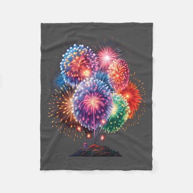 Cobertor De Velo Fireworks New Year's Eve Party Long Sleeve  (Frente)