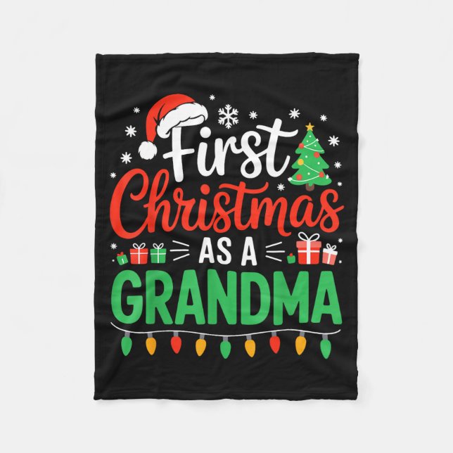 Cobertor De Velo First Christmas As A Grandma Matching New Nana Gra (Frente)