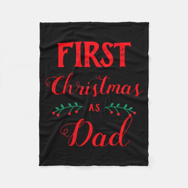 Cobertor De Velo First Christmas As Dad Family Matching Red Text  (Frente)
