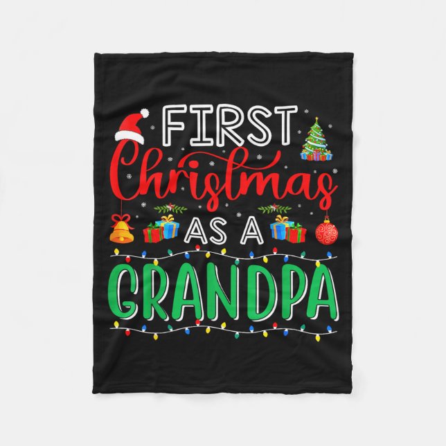 Cobertor De Velo First Christmas As Grandpa Family Matching New Gra (Frente)