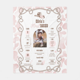 Cobertor De Velo First Rodeo 1st Birthday Milestone Sign