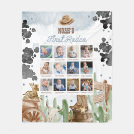 Cobertor De Velo First Rodeo Birthday Rustic Monthly Photo Sign