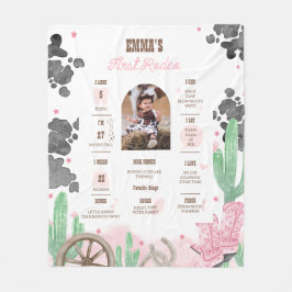 Cobertor De Velo First Rodeo Boho Wild West Milestone Sign