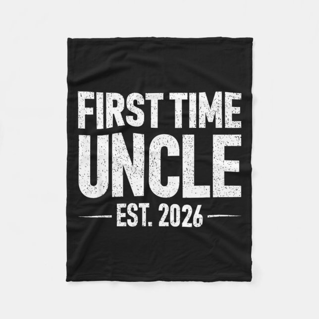 Cobertor De Velo First Time Uncle Est. 2026 Funny New Uncle  (Frente)