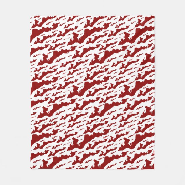 Cobertor De Velo Fishers Island Fleece Blanket – Red/White (Frente)