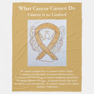 Cobertor De Velo Fita de Cancer de anjo com consciência âmbar