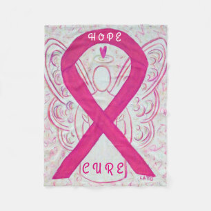 Cobertor De Velo Fita de consciência rosa Fita de anjo Cancer