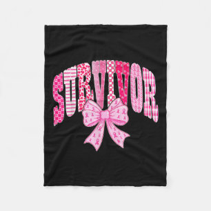 Cobertor De Velo Fita Rosa Coquette Arco Sobrevivente Câncer de Mam