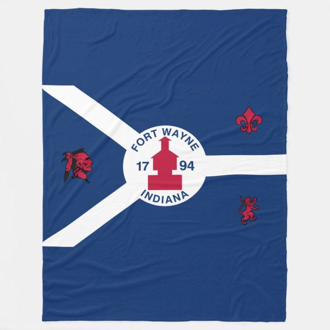 Cobertor De Velo Flag Fort Wayne, Indiana Fleece Blanket (Frente)