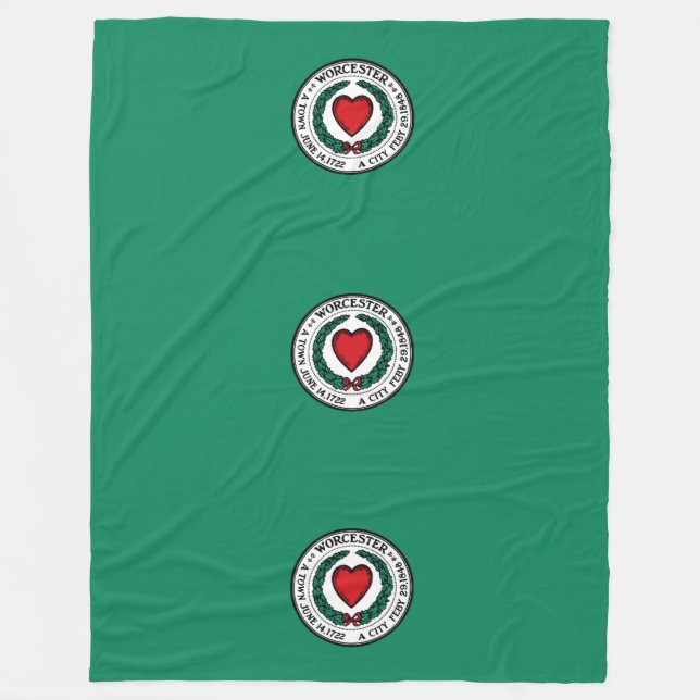 Cobertor De Velo Flag of Worcester, Massachusetts Fleece Blanket (Frente)