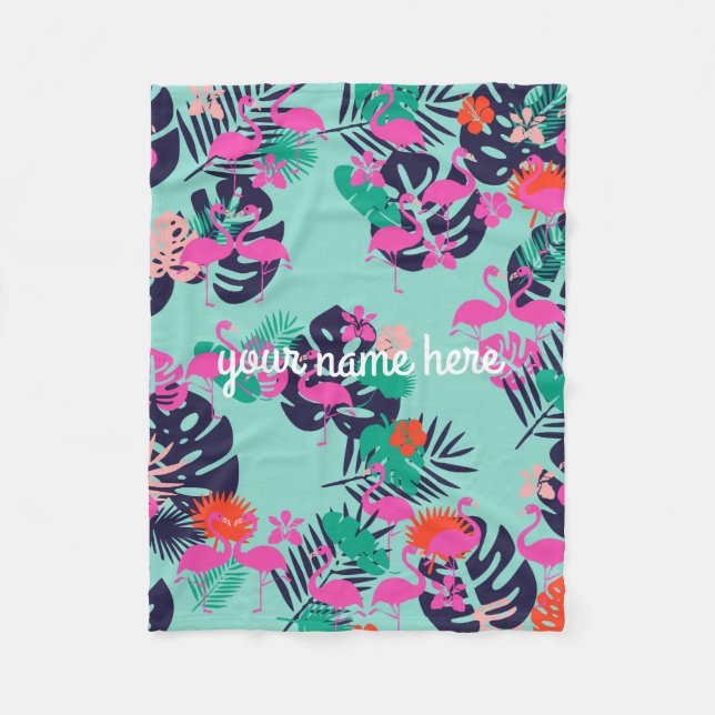 Cobertor De Velo Flamingo Blanket Personalizado (Frente)
