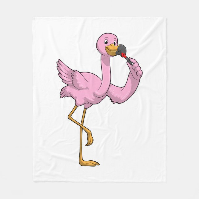 Cobertor De Velo Flamingo com Lipstick (Frente)