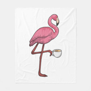 Cobertor De Velo Flamingo com Taça de Café