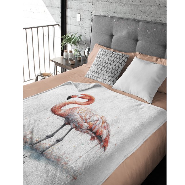Cobertor De Velo Flamingo cor-de-rosa no estilo Pointillism (Criador carregado)