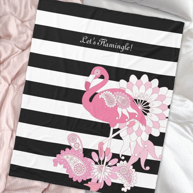 Cobertor De Velo Flamingo Cor-de-rosa preto e branco moderno (Criador carregado)