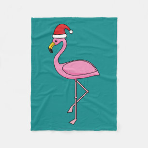 Cobertor De Velo Flamingo de Natal com Santa Hat