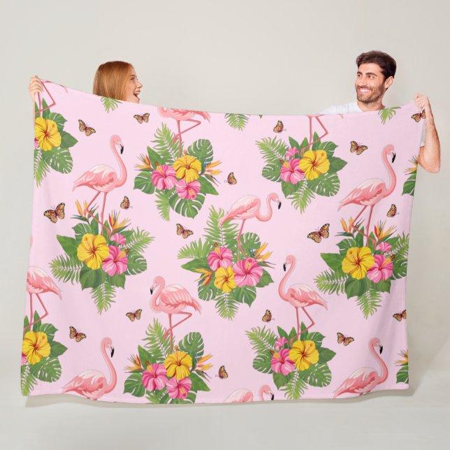 Cobertor De Velo Flamingo e Borboletas 1 (In Situ)