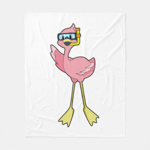 Cobertor De Velo Flamingo em mergulho com Snorkel