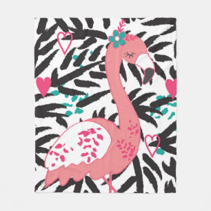 Cobertor De Velo flamingo exotic bird vintage illustration