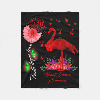 Cobertor De Velo Flamingo Faith Hope Love Heart Disease Awareness 
