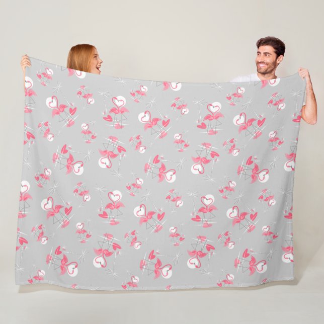 Cobertor De Velo Flamingo Love Multifleece grande horizontal (In Situ)
