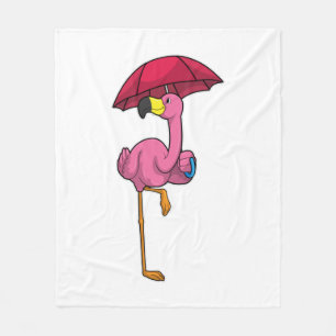 Cobertor De Velo Flamingo na chuva com guarda-chuva
