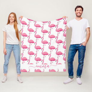 Cobertor De Velo Flamingo Pessoal Com Nome Personalizado 