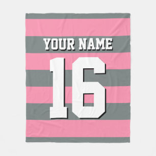 Cobertor De Velo Flamingo Pink Team Jersey Preppy Stripe