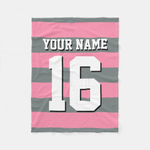 Cobertor De Velo Flamingo Pink Team Jersey Preppy Stripe