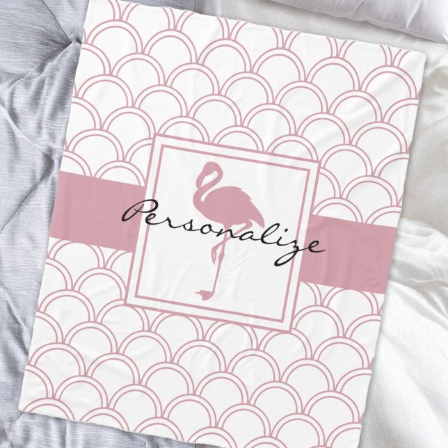 Cobertor De Velo Flamingo Rosa com Padrão de Onda Art Déco Personal (Criador carregado)