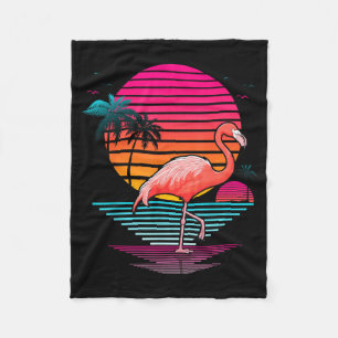Cobertor De Velo Flamingo Tropical Férias de Verão Família Vintage