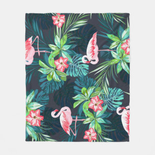 Cobertor De Velo Flamingo Tropical: Padrão de Flores de Verão