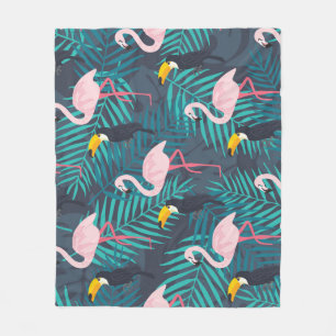 Cobertor De Velo Flamingo, tucano: padrão das folhas tropicais