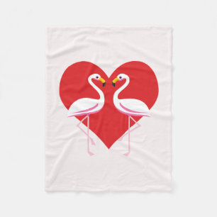 Cobertor De Velo Flamingos Cor-de-rosa branco-claro com coração ver