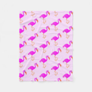 Cobertor De Velo Flamingos Fleece Blanket - Feliz