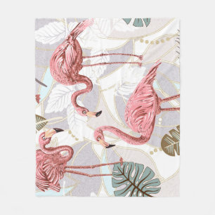 Cobertor De Velo Flamingos, palmeiras: padrão de colheita.