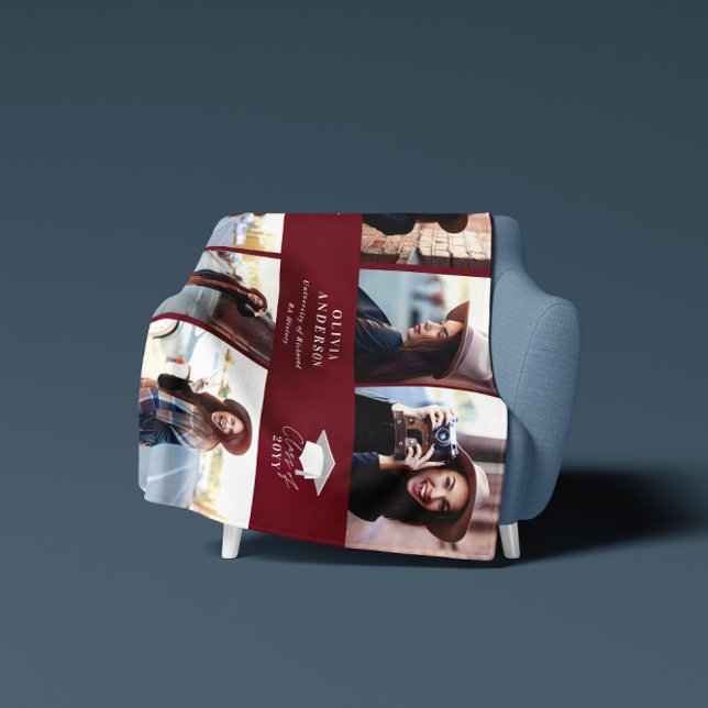 Cobertor De Velo Flandres multifoto moderna de burgundy (Criador carregado)