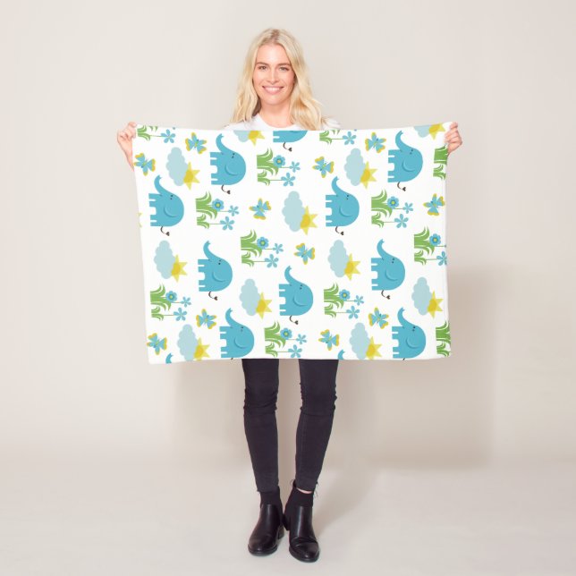 Cobertor De Velo Flankets de Padrão de Elefante Bonito (In Situ)